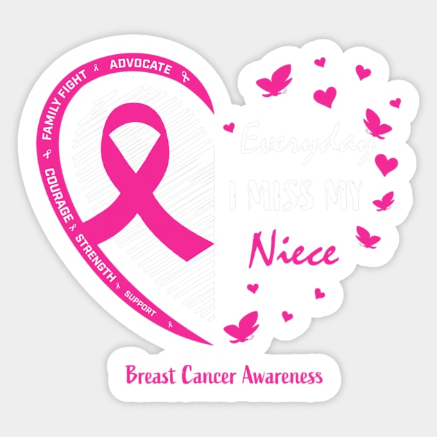 In Remembrances Niece Cute Pink Breast Cancer Awareness Month Sticker by CarolIrvine